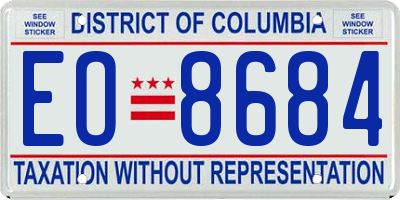 DC license plate EO8684