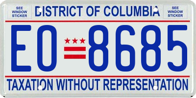 DC license plate EO8685