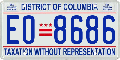 DC license plate EO8686