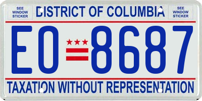 DC license plate EO8687