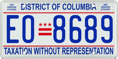 DC license plate EO8689