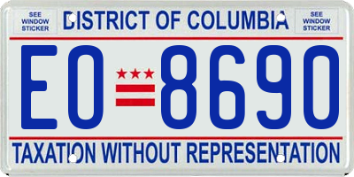 DC license plate EO8690