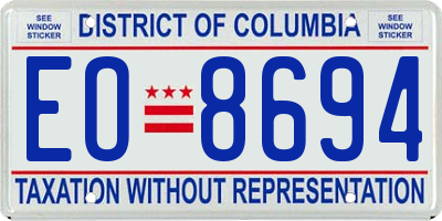 DC license plate EO8694