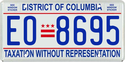 DC license plate EO8695