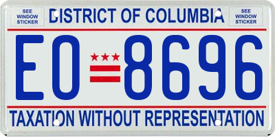 DC license plate EO8696