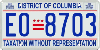 DC license plate EO8703