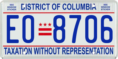 DC license plate EO8706