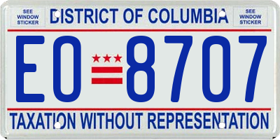 DC license plate EO8707