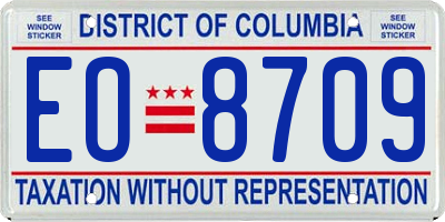 DC license plate EO8709