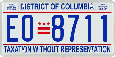 DC license plate EO8711