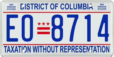 DC license plate EO8714