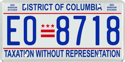 DC license plate EO8718