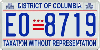 DC license plate EO8719