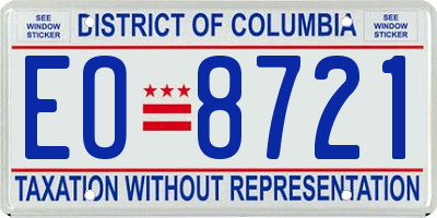 DC license plate EO8721