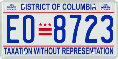 DC license plate EO8723