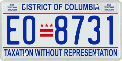 DC license plate EO8731