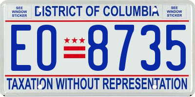 DC license plate EO8735