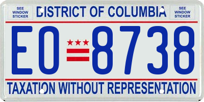 DC license plate EO8738