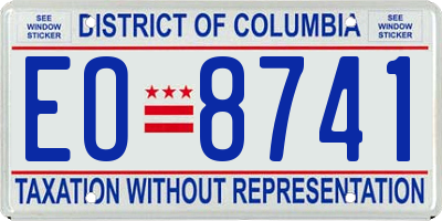 DC license plate EO8741