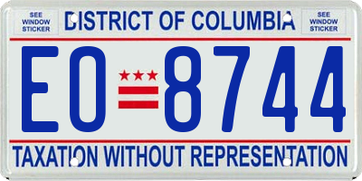 DC license plate EO8744