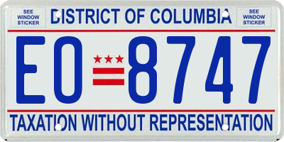 DC license plate EO8747