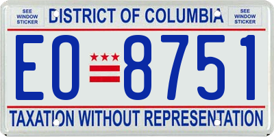 DC license plate EO8751