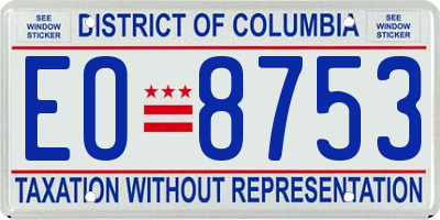 DC license plate EO8753