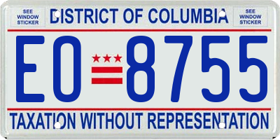 DC license plate EO8755