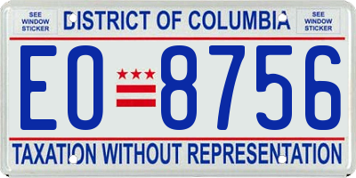 DC license plate EO8756