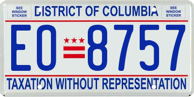 DC license plate EO8757