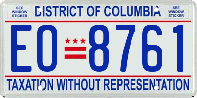 DC license plate EO8761