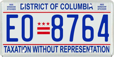 DC license plate EO8764