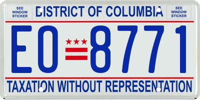 DC license plate EO8771