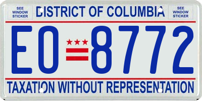 DC license plate EO8772