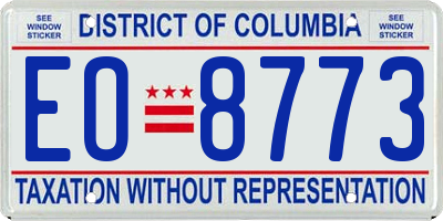 DC license plate EO8773
