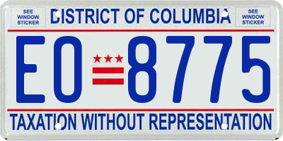 DC license plate EO8775