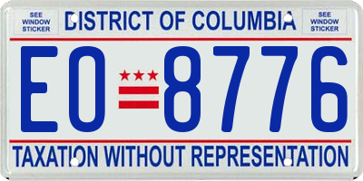 DC license plate EO8776