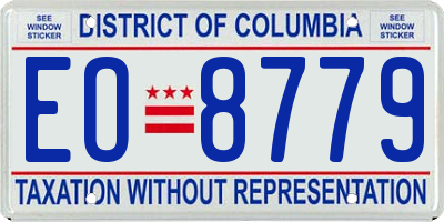 DC license plate EO8779