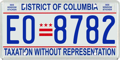 DC license plate EO8782