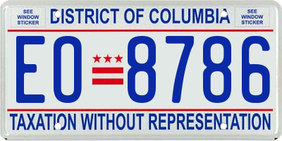DC license plate EO8786