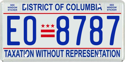 DC license plate EO8787