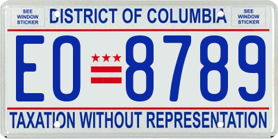 DC license plate EO8789