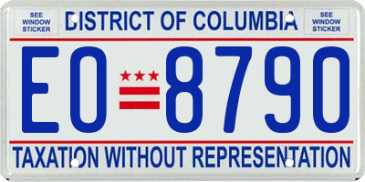 DC license plate EO8790