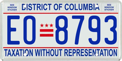 DC license plate EO8793