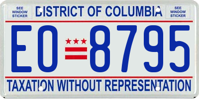 DC license plate EO8795