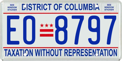 DC license plate EO8797