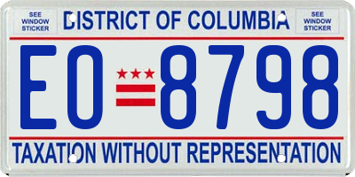 DC license plate EO8798