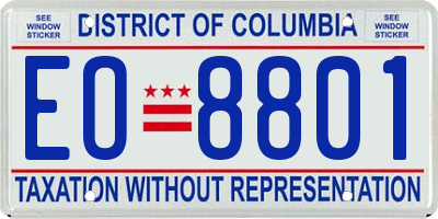 DC license plate EO8801