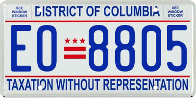 DC license plate EO8805