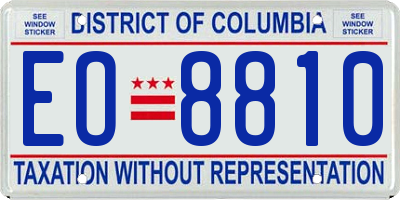 DC license plate EO8810